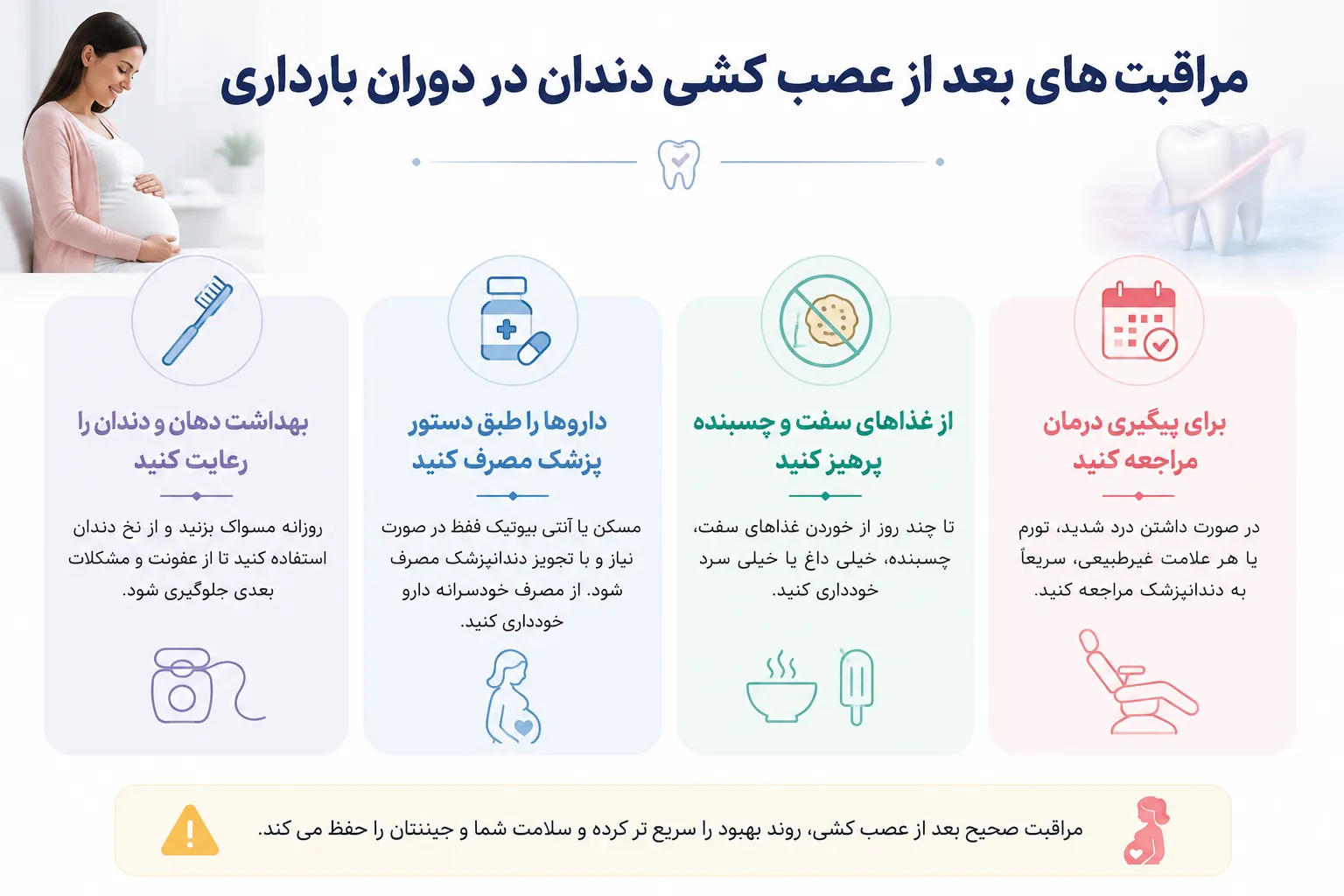 مراقبت های بعد از عصب کشی در بارداری