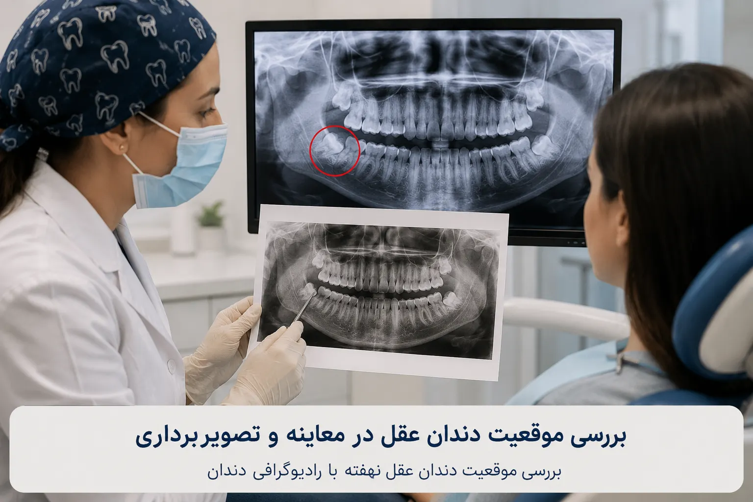 بررسی موقعیت دندان عقل در معاینه